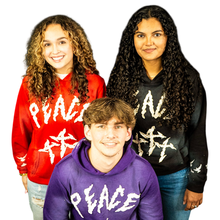 “PEACE BE WITH YOU” FADED RED HOODIE