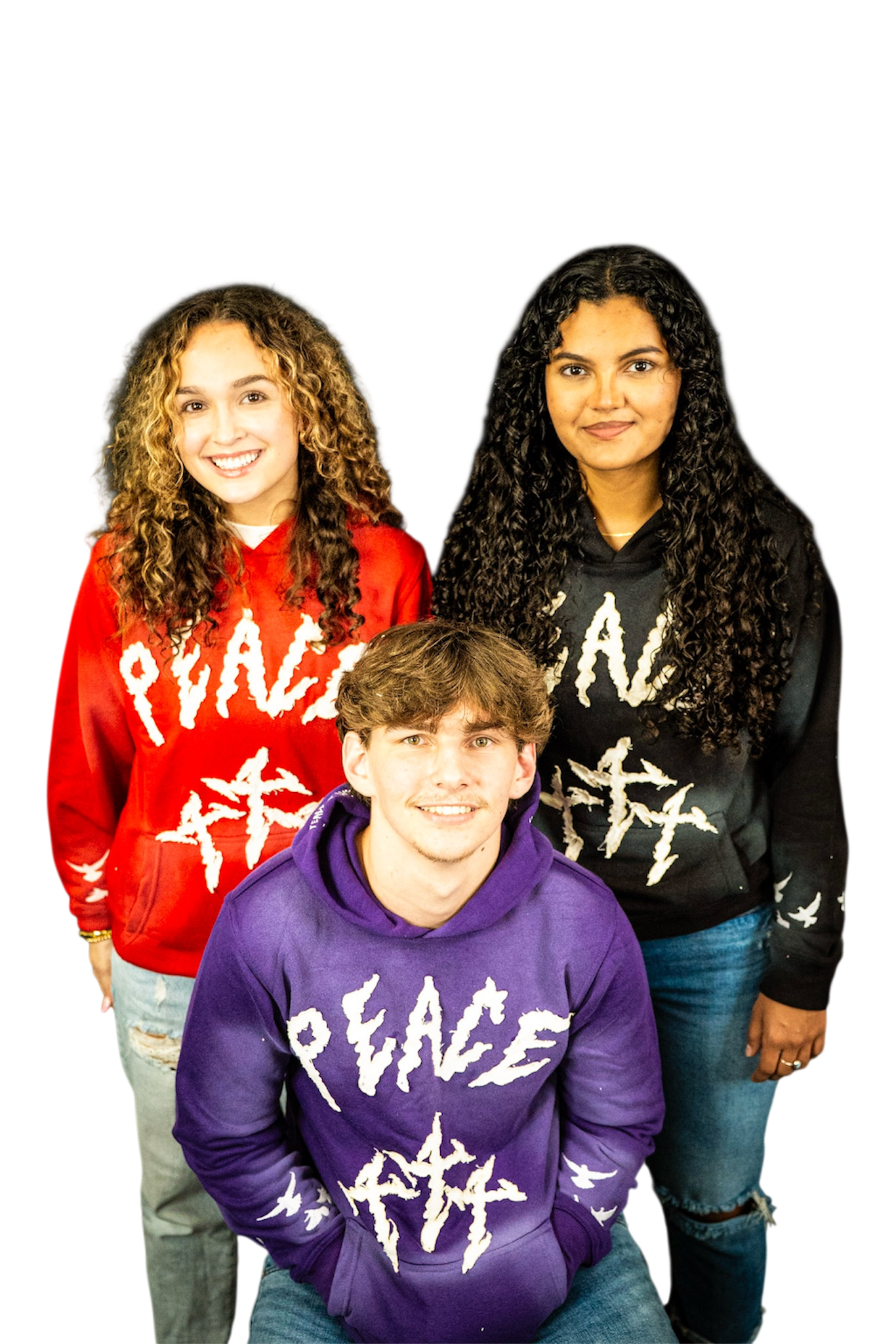 “PEACE BE WITH YOU” FADED PURPLE HOODIE