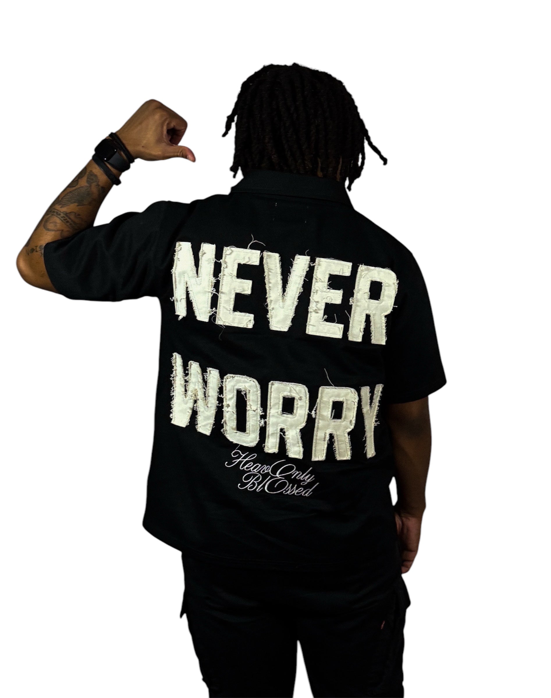 "Pray First” Zip-up Worker Tee