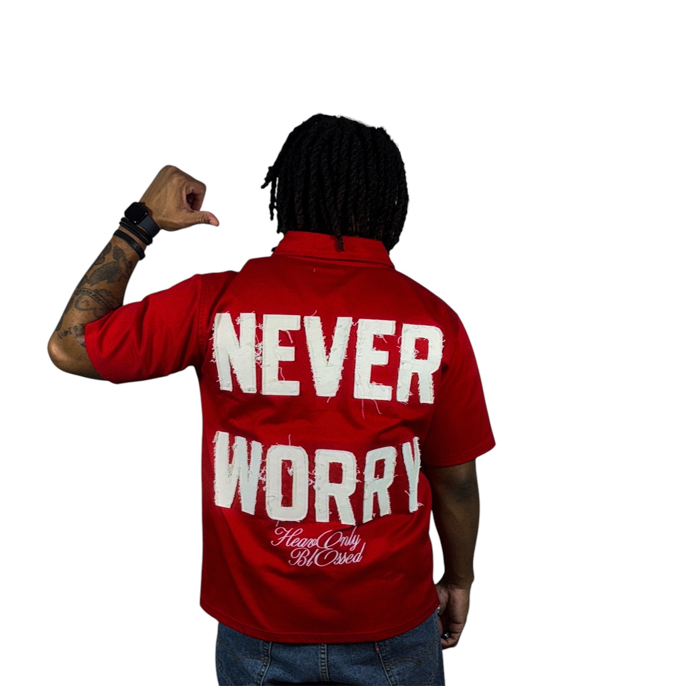 "Pray First” Zip-up Worker Tee
